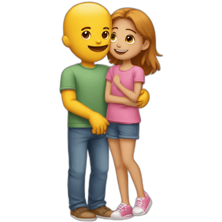 Garçon qui embrace une fille emoji