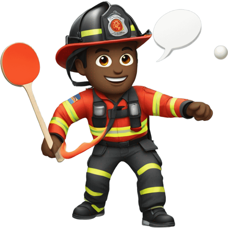 Firefighter playing ping pong  emoji