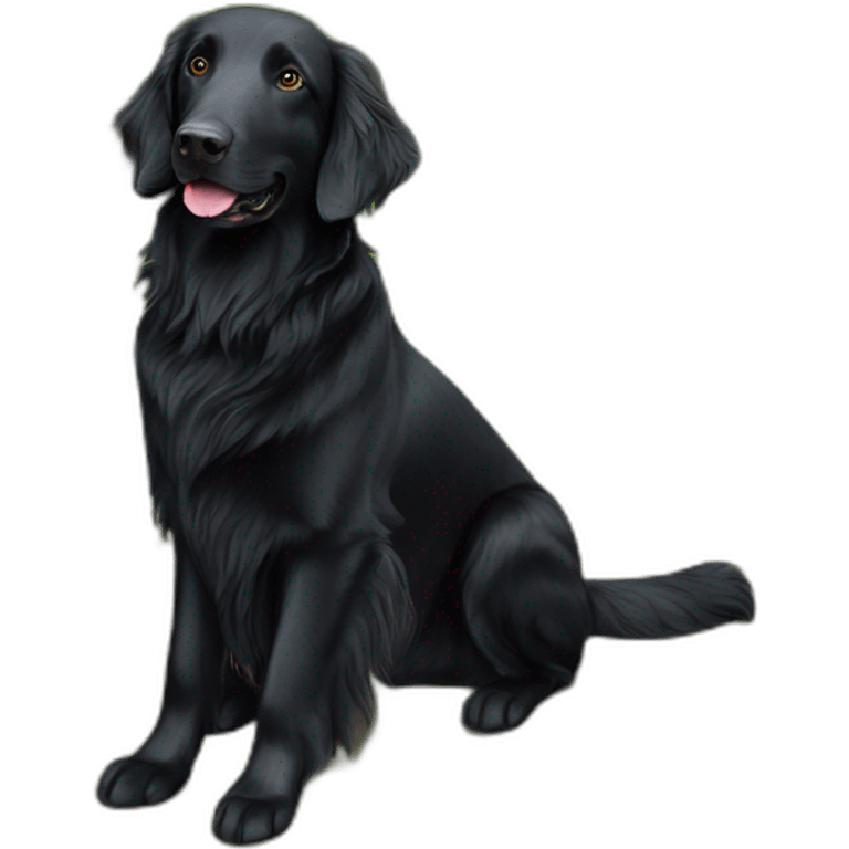 Black flat coated retriever emoji