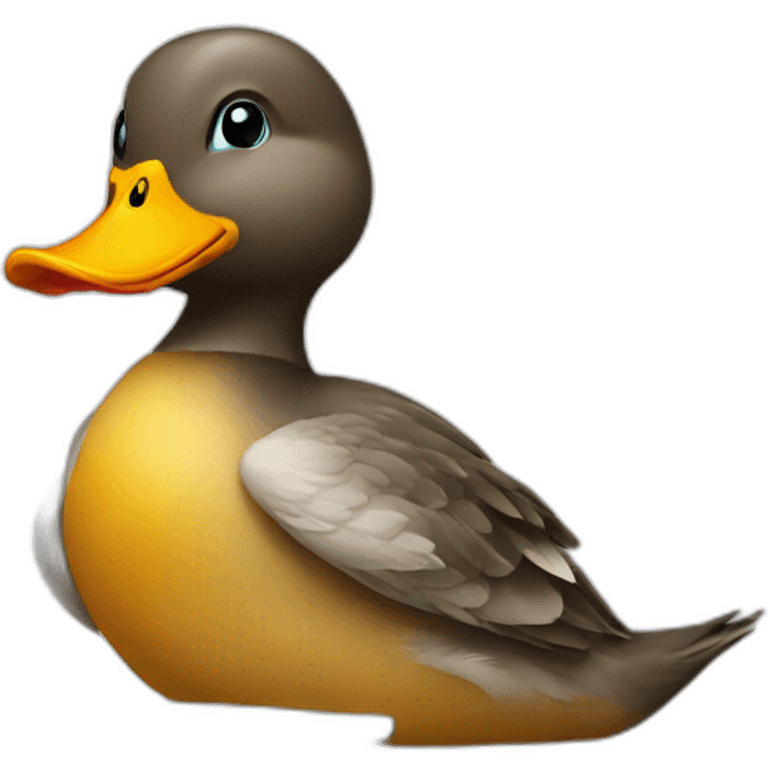 duck using a laptop emoji