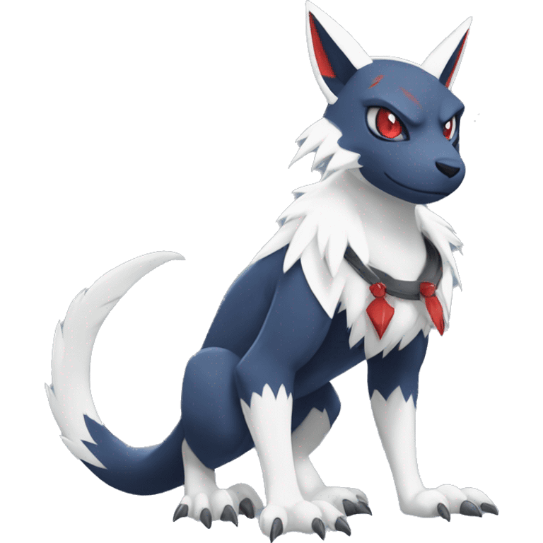 Cool Edgy Nargacuga-Absol-Zangoose-Sneasel-Quilava with a collar on, full body emoji