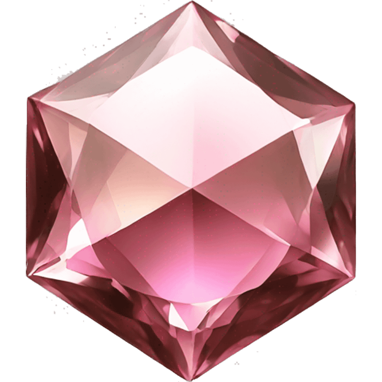 Flat Realistic square isolated shiny sparkling brown and pink shiny diamond. emoji