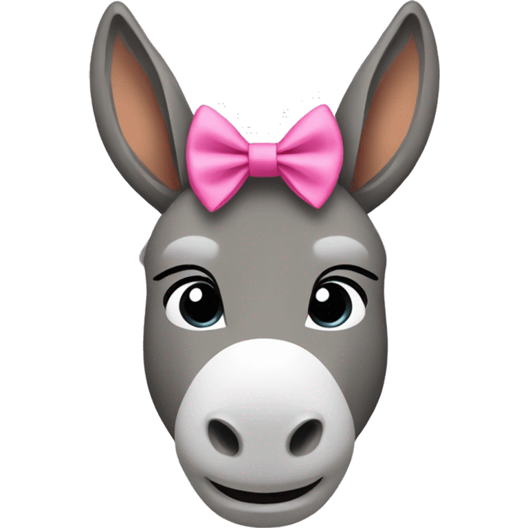 Donkey with a pink bow emoji