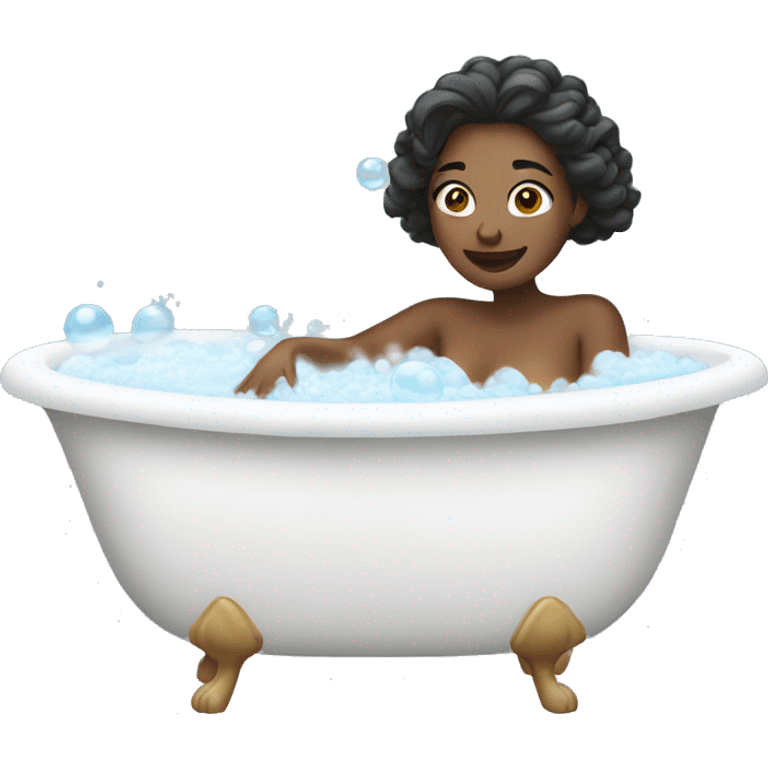 woman taking a bubble bath emoji