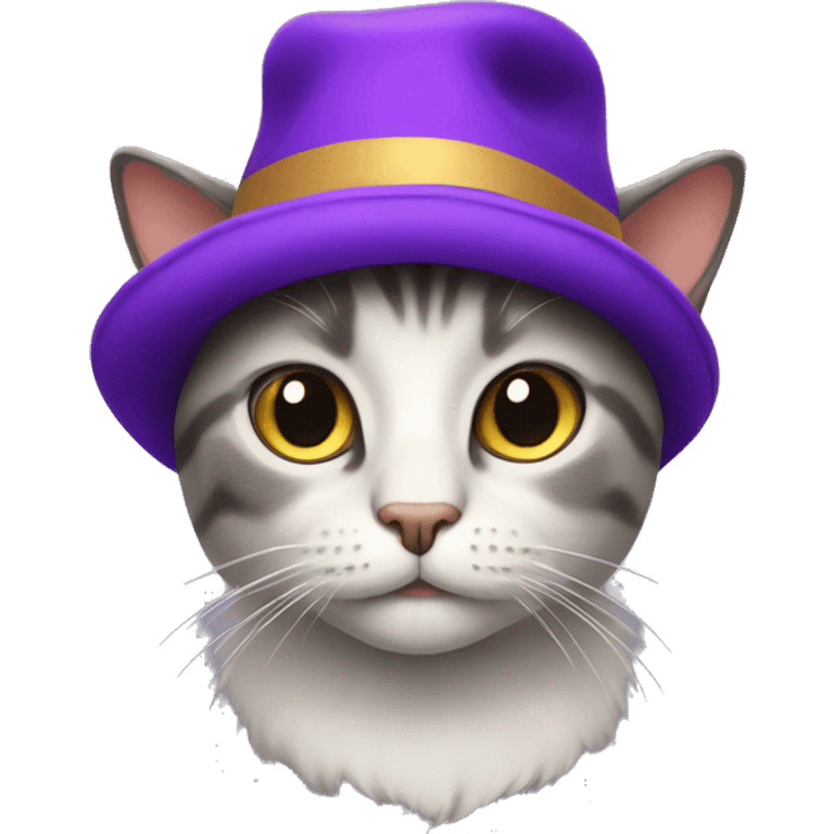 Cat with purple hat emoji