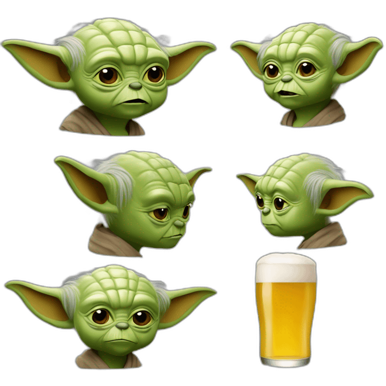 Yoda qui boit une bière emoji