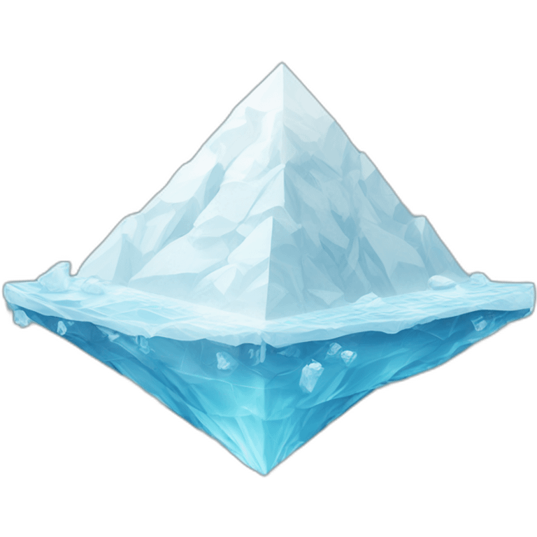 dipyramid iceberg floating on sea emoji