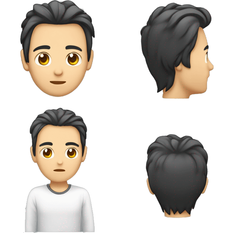 Criar personagem masculino japones com olhos bem puxados, e cabelo curto  emoji