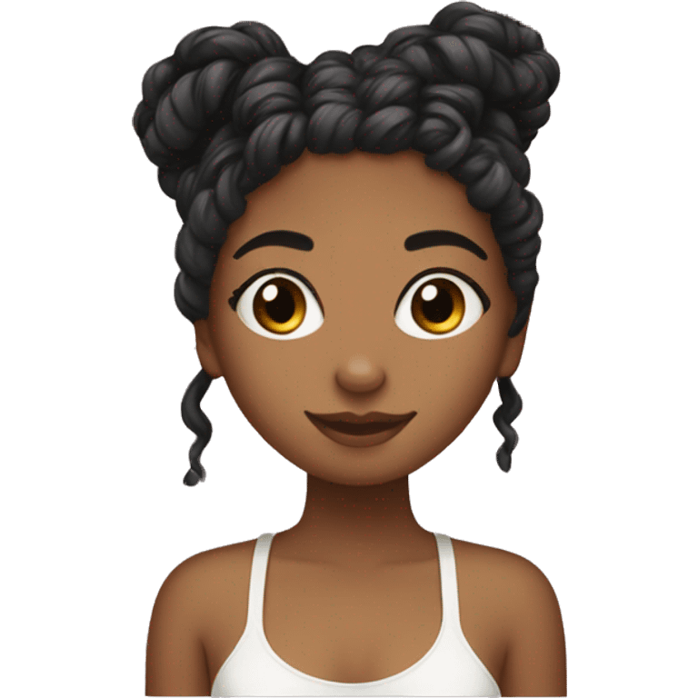 Black girl doing mini twists in her hair  emoji