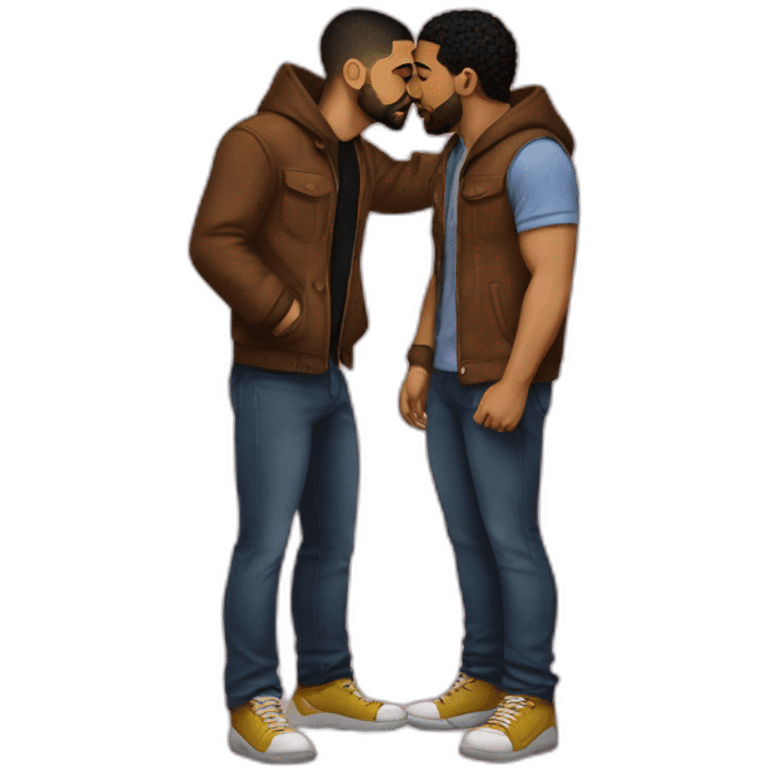 Drake and Adonis kissing emoji