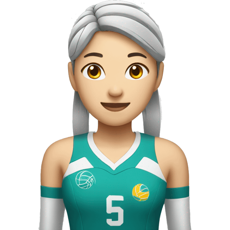 chinese volleyball player at service emoji