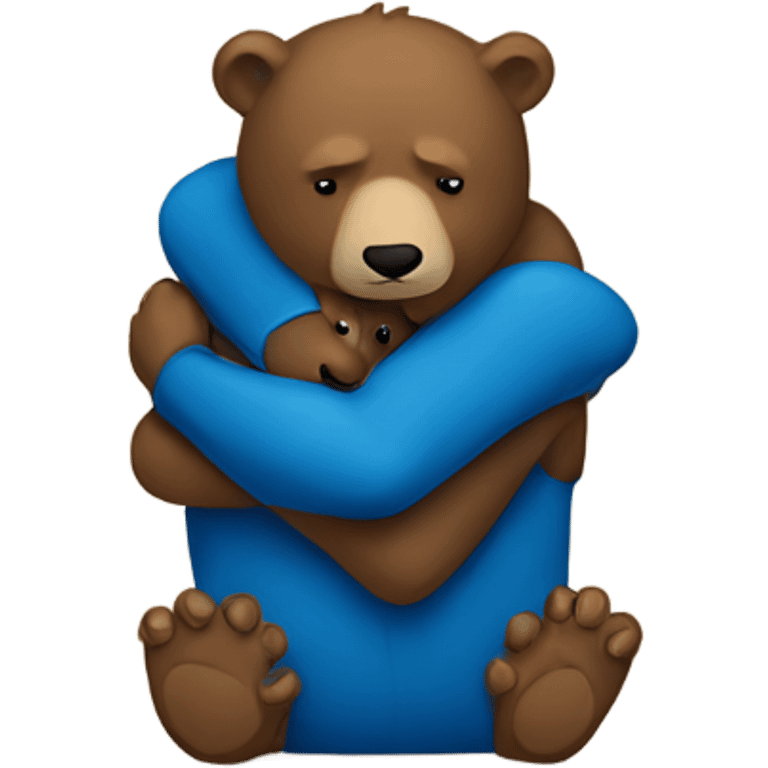 Bears hugging blue emoji