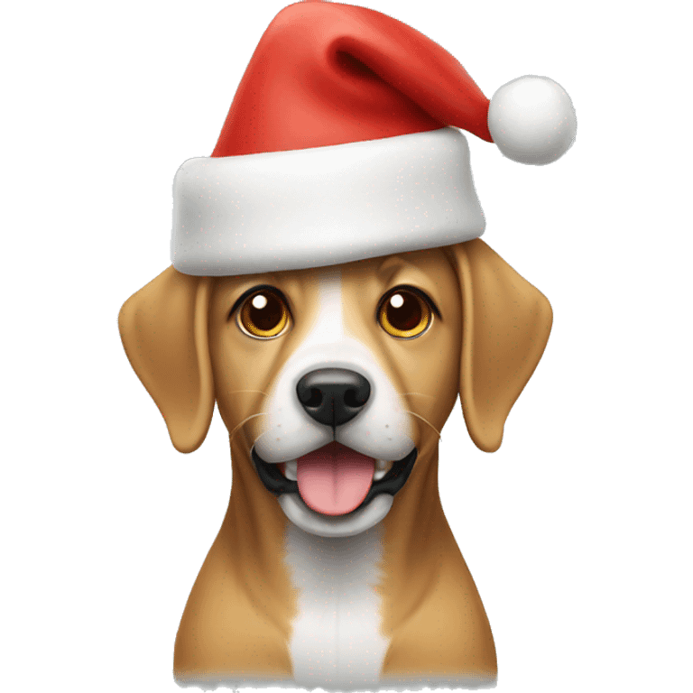 Dog with Xmas hat emoji