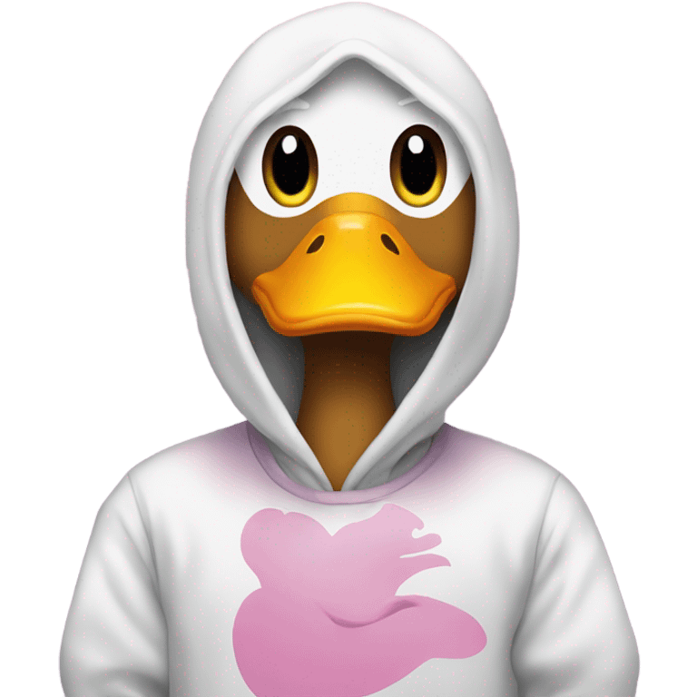 duck with an ariana grande shirt on  emoji