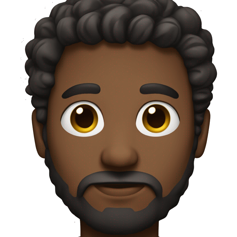 A man with slightly dark skin, a beard, thick eyebrows, and big eyes. emoji