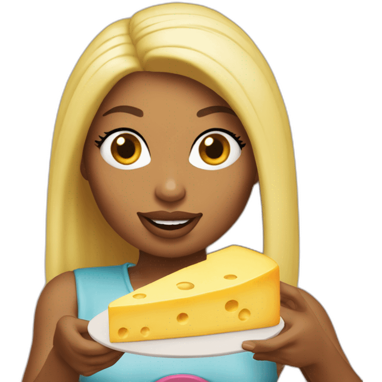 Nicki Minaj eating cheese emoji