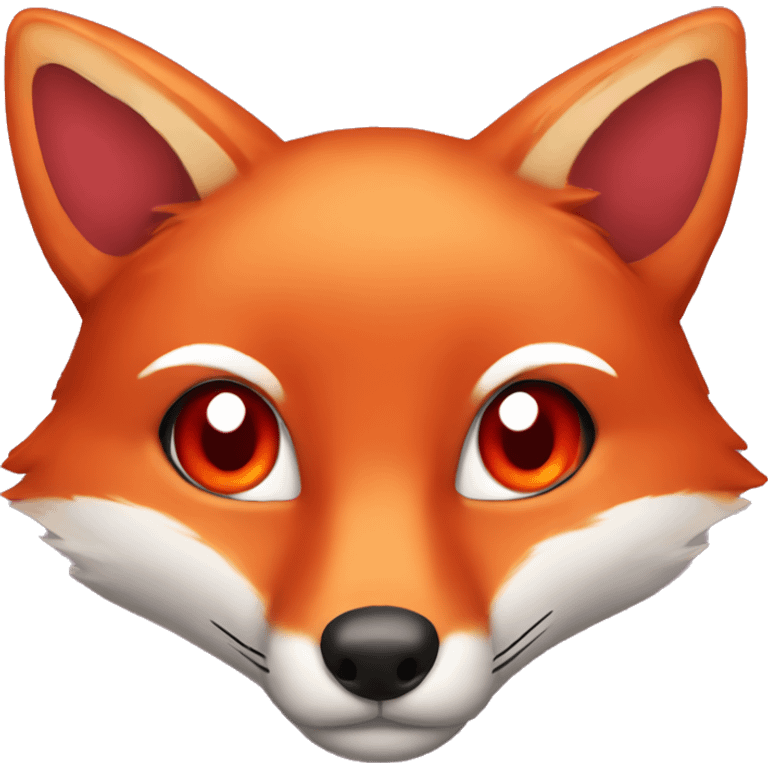 lush red fox face with hearts as eyes emoji