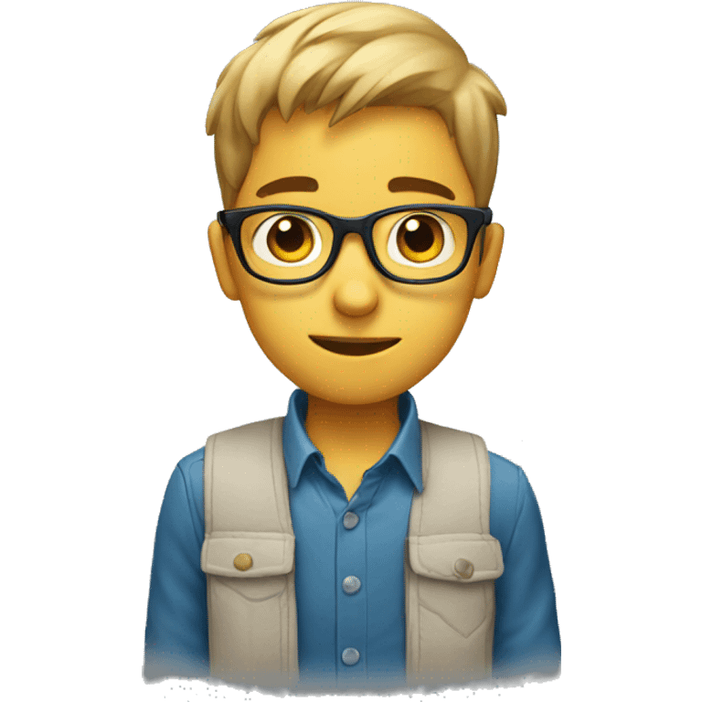 boy with glasses and watch emoji