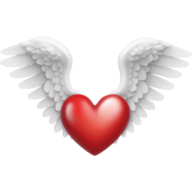 Red heart with white angel wings coming out of it emoji