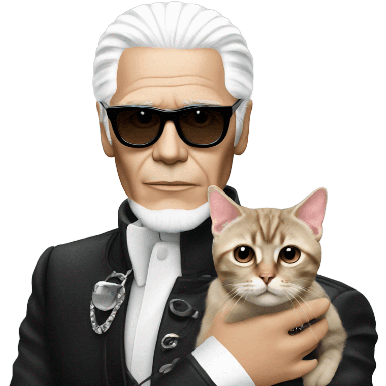 karl lagerfeld with his cat emoji