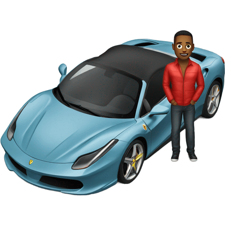 Gay guy in a Ferrari emoji