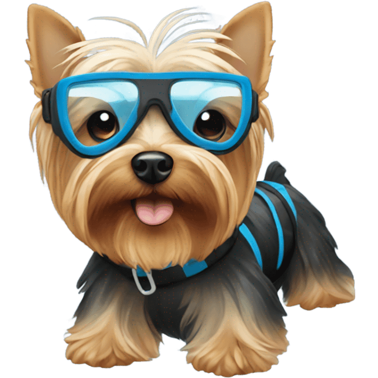 Yorkie wearing snorkel  emoji