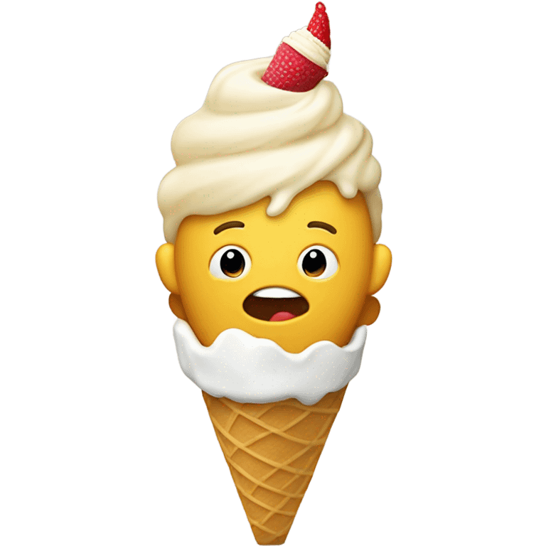 Trump eating ice cream emoji