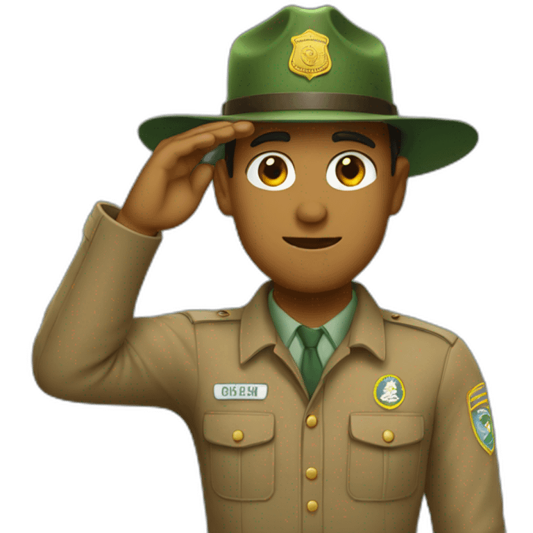 park ranger saluting emoji