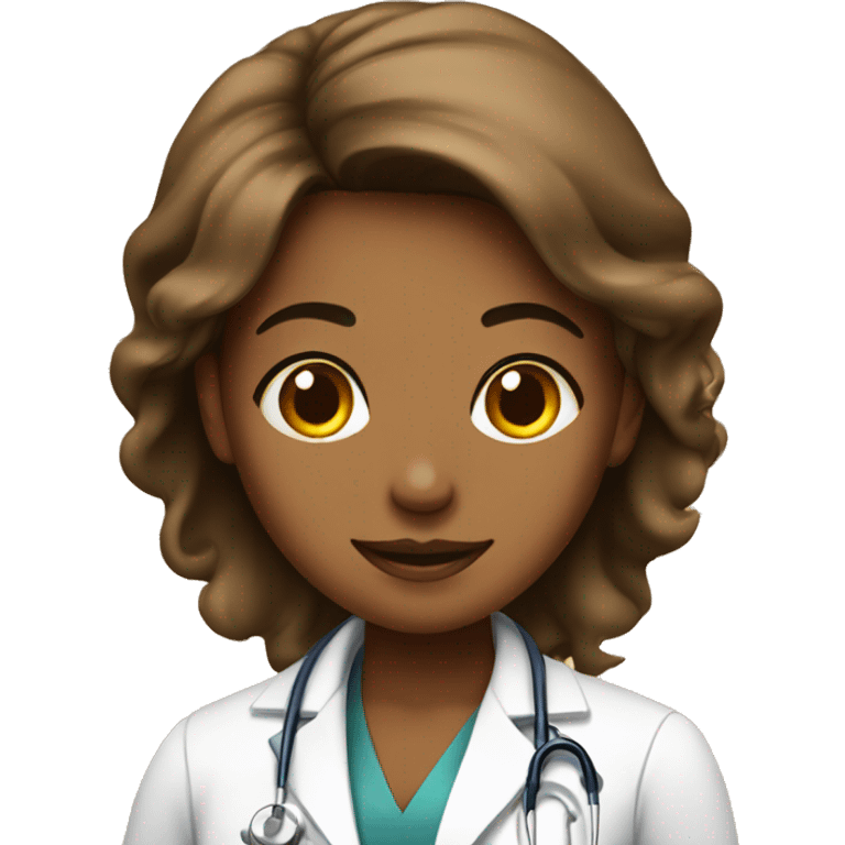 Brown doctor girl above instagram icon emoji