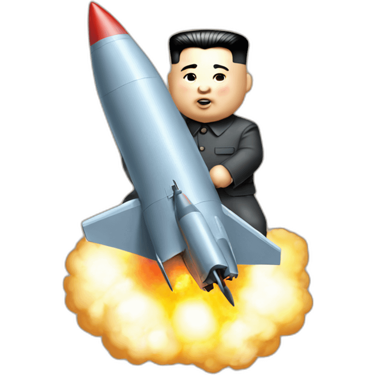 Kim jong un riding a missle emoji