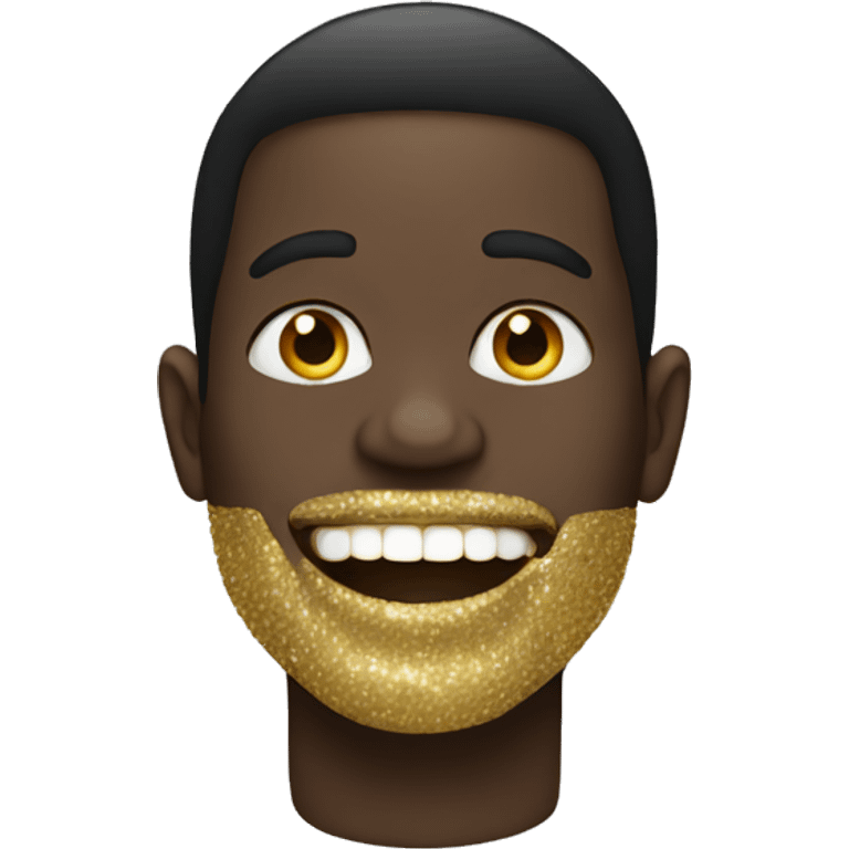 Black man with gold and Diamond teeth emoji