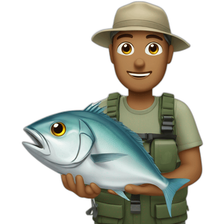 Fisherman with trevally emoji