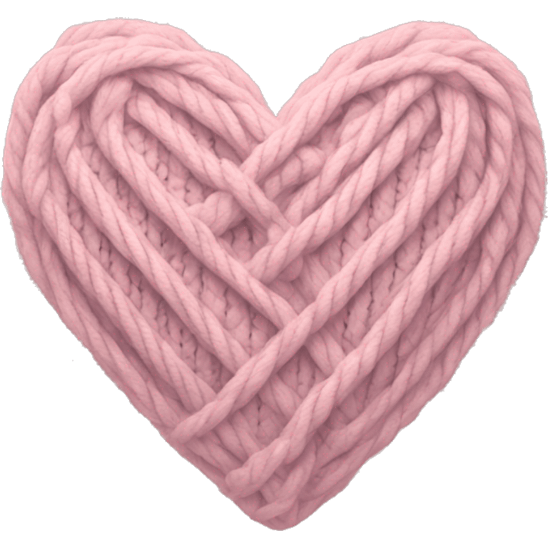 Pale pink Cable knit heart emoji