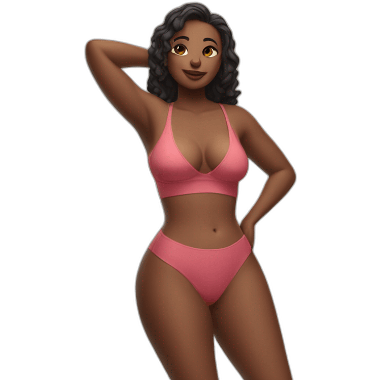 Slim-Thicc woman swimsuit posing (athletic build, perfect body, hourglass figure) emoji