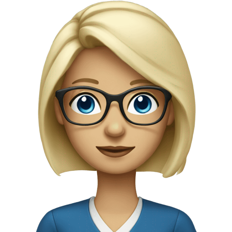 teacher-blonde-glasses-blue eyes emoji