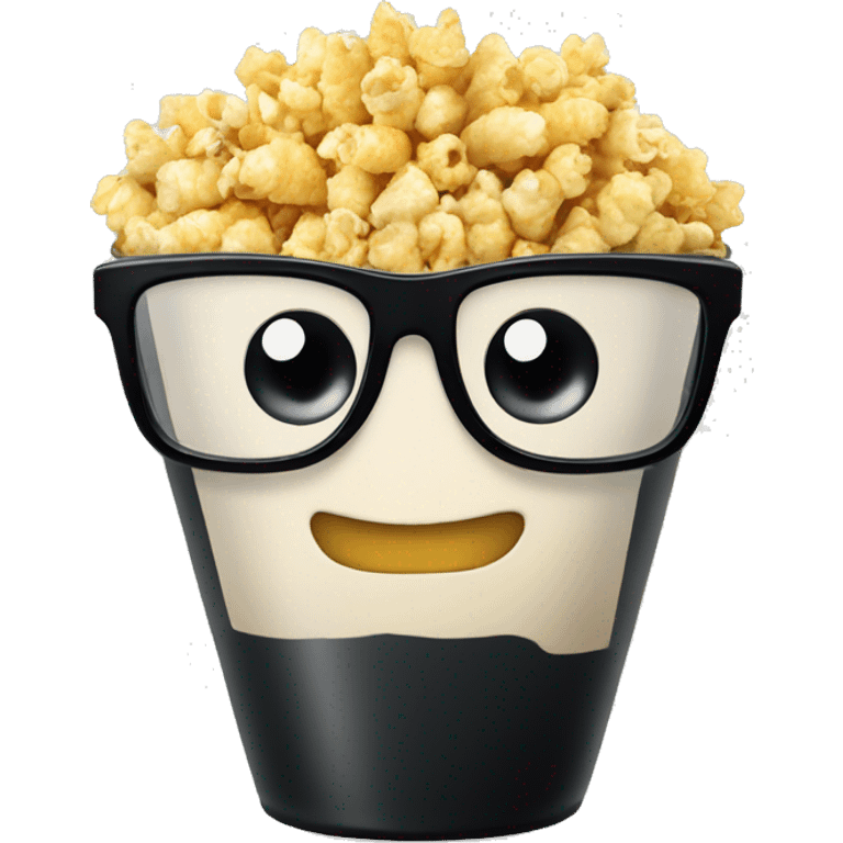 pop corn in black glasses emoji