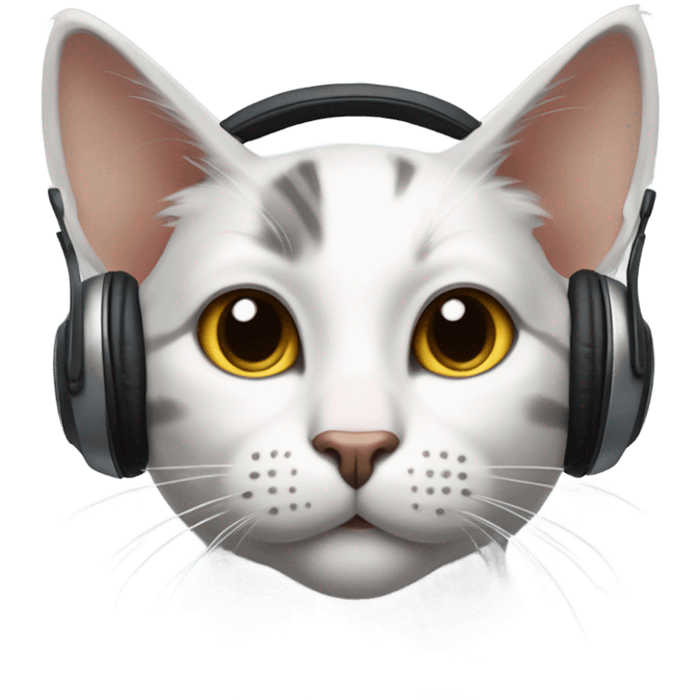 Cat listening to music emoji