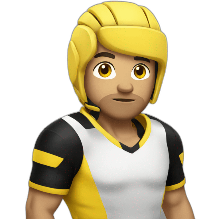 Rugby yellow black  emoji