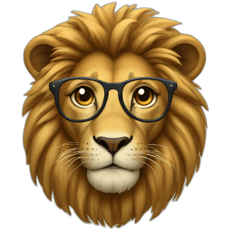 Lion with glasses emoji