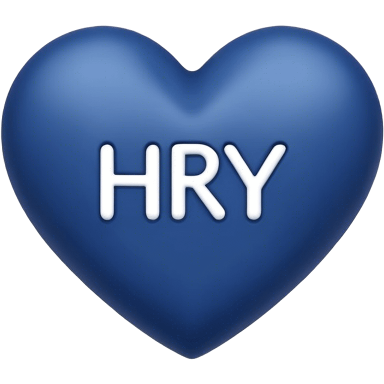 Dark blue heart with the words Hi Ry in the middle  emoji