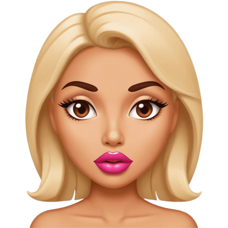 sassy girly pop botox face big lips emoji