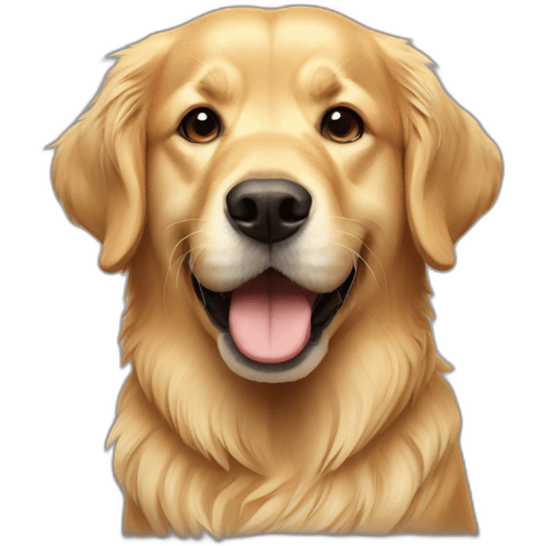 Golden retriever happy mustache emoji