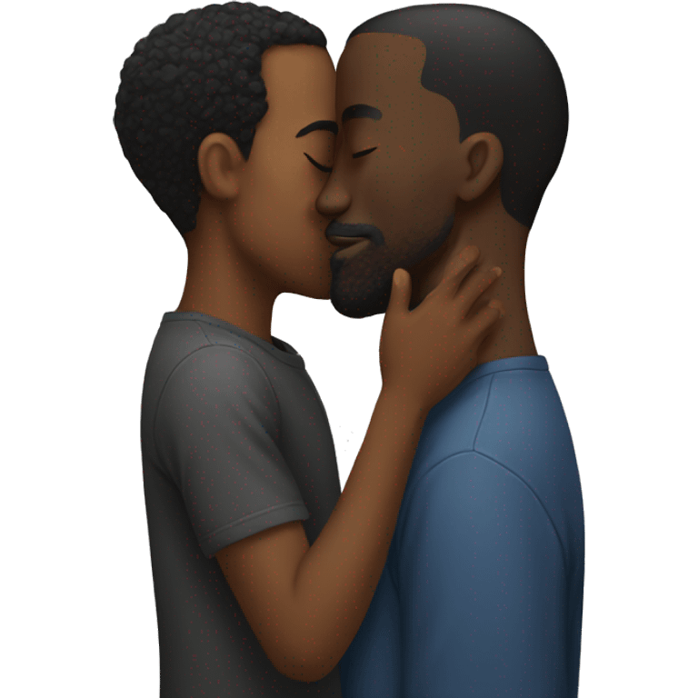 Black men kissing emoji