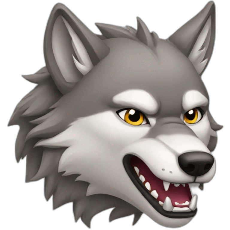 female wolf growling emoji