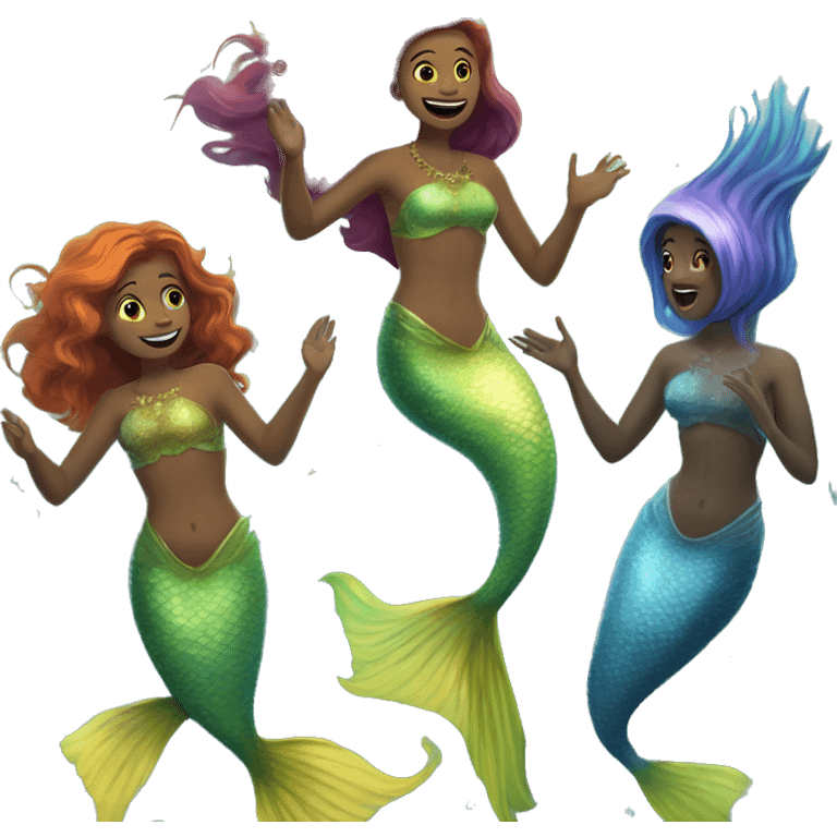 merpeople: Underwater-dwelling beings with the upper body of a human and the lower body of a fish, known for their beautiful singing voices and protective nature. emoji