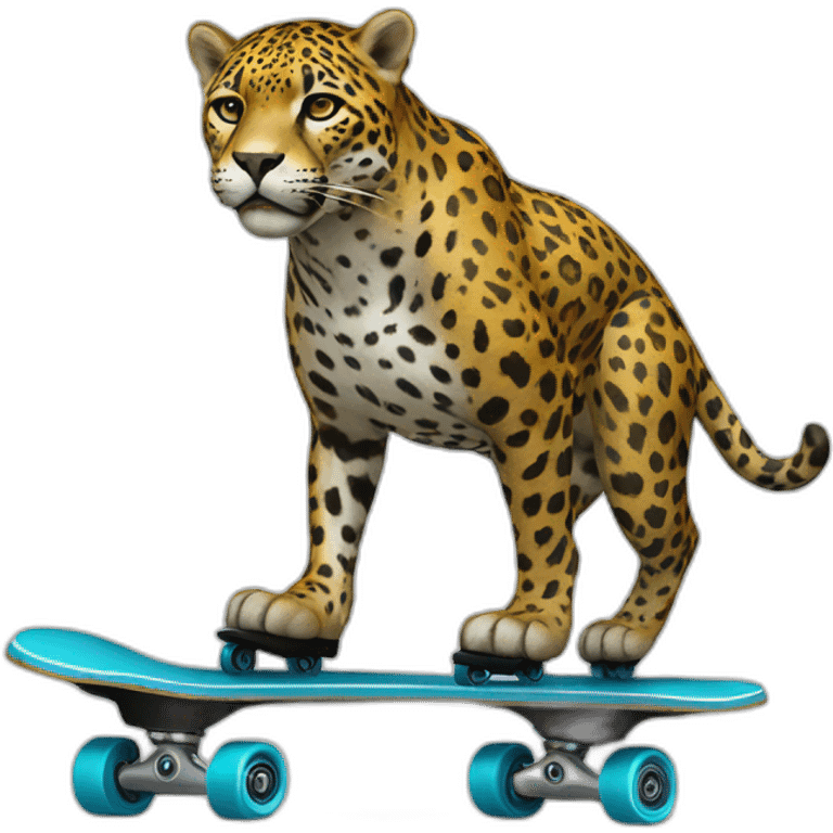 Jaguar full body with roller skate emoji