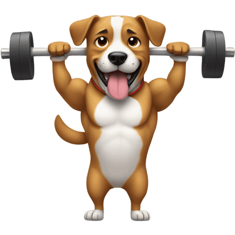 Dog, lifting weights  emoji