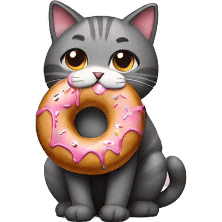 a cat with a donut emoji