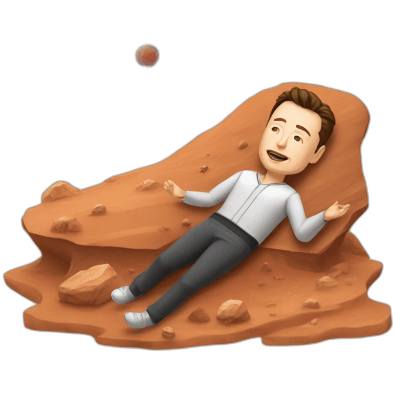 Elon musk qui dort sur mars emoji