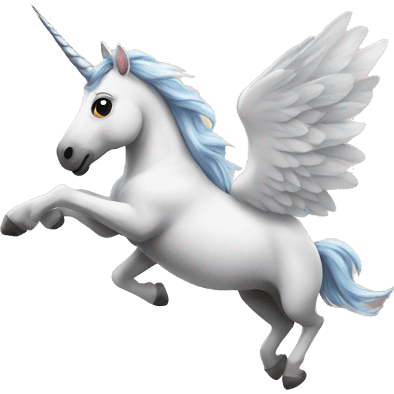 unicorn flying in city emoji